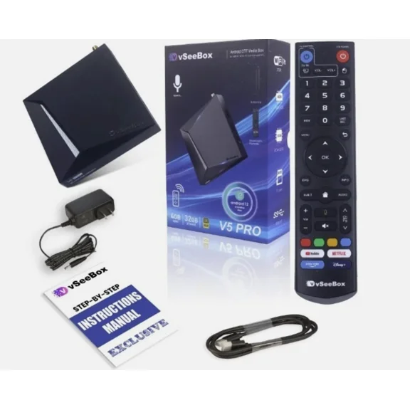 Vseebox V5 Pro 6K Ultra HD Streaming Media Player with Voice Control, HDMI & Ethernet