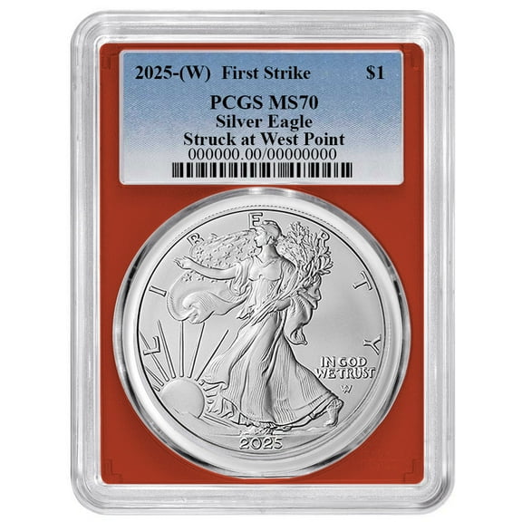 2025 (W) $1 American Silver Eagle PCGS MS70 FS Blue Label Red Frame