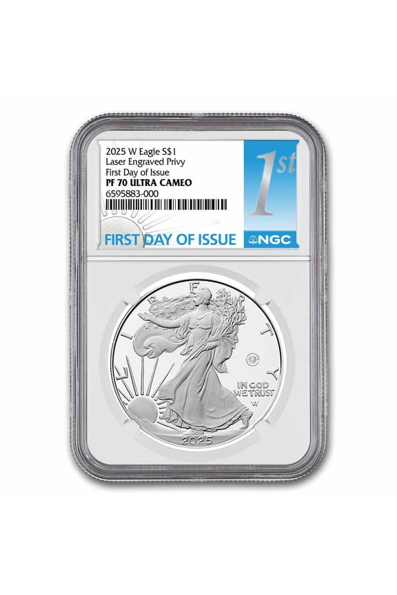 2025-W 1 oz Proof Silver Eagle PF-70 NGC (Laser Privy, FDI)