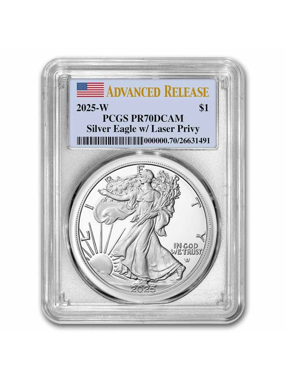 2025-W 1 oz Proof Silver Eagle PR-70 PCGS (Laser Privy, AR)