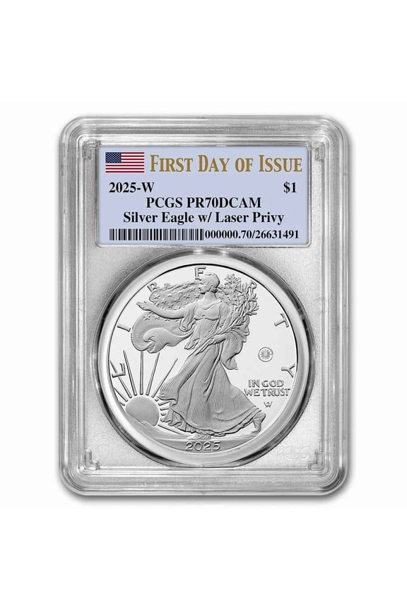 2025-W 1 oz Proof Silver Eagle PR-70 PCGS (Laser Privy, FDI)