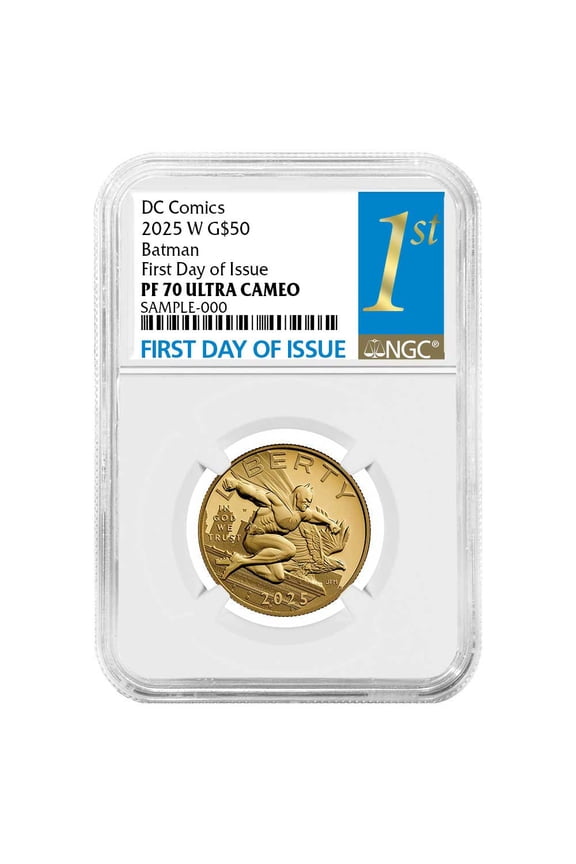 2025-W $50 1/2-oz Proof Batman DC Comics Gold Coin NGC PF70UC FDI First Label