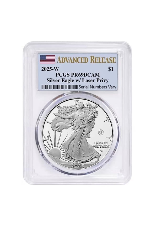 2025-W Laser Engraved Privy 1 oz Proof Silver American Eagle PCGS PF 69 AR