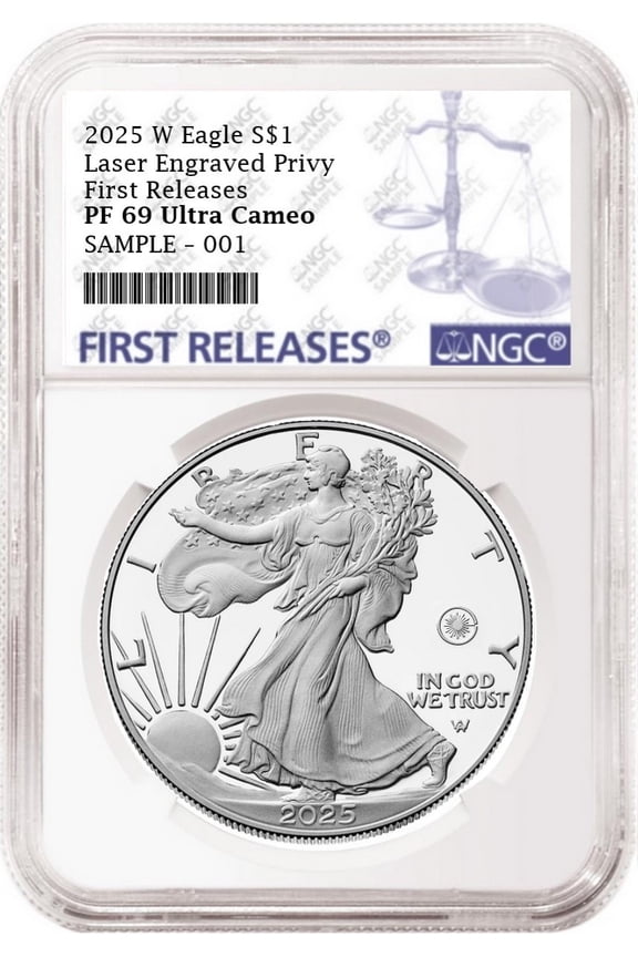 2025 W Laser Engraved Privy Proof Silver Eagle NGC PF69 First Releases FR