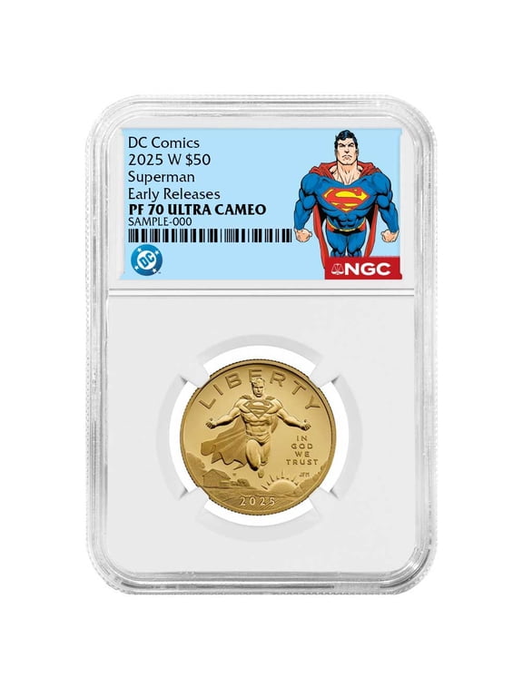2025-W Proof $50 Superman DC Comics 1/2 oz Gold Coin NGC PF70UC ER Superman Label