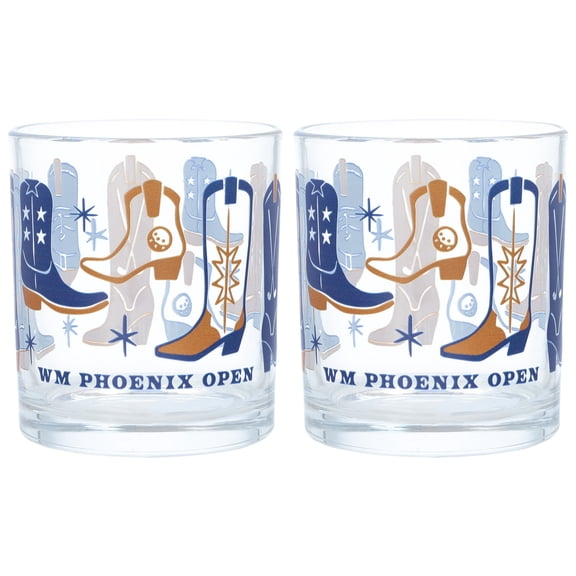 2025 WM Phoenix Open Blue Boots Rocks Glass 2-Pack Set