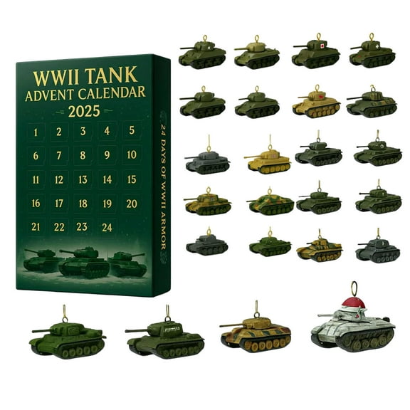 2025 WWII Tank Advent Calendar - 24 Days Countdown Calendar Featuring Tanks for Holiday Surprises