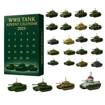 2025 WWII Tank Advent Calendar 2D - 24 Days Countdown Calendar with 24 WWII Tank - Tank Advent Calendar 2025 Tanks Countdown Surprise Gift