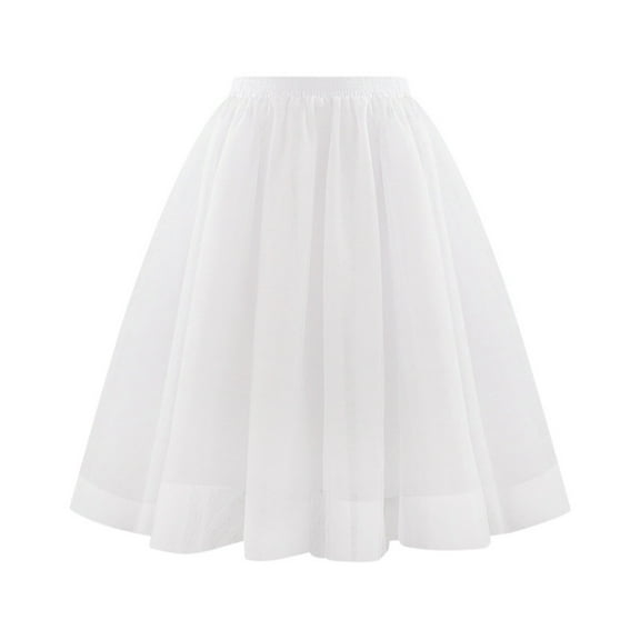 2025 Waist Pleated Mesh Skirt High Low Skirt Soft Drape Mid Length Table Skirts for Rectangle Tables 8Ft Skirt Large Size A Ruched Skirt Line Skirt