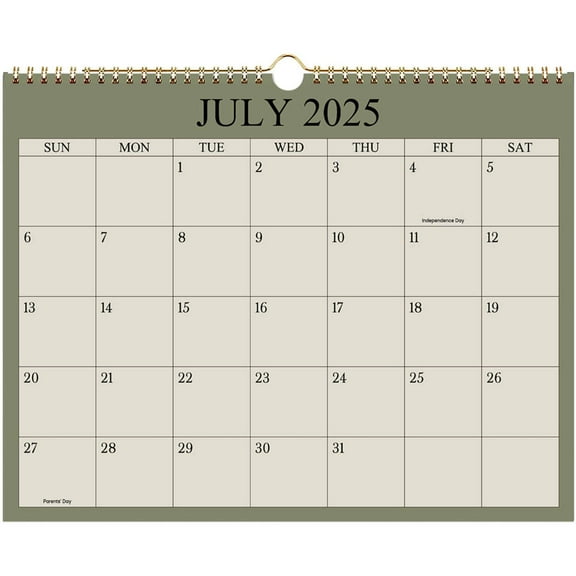2025 Wall Calendar | 12-Month International Holidays & Countdown | 28x22cm (11x8.66in) | Easy-Read Design with Monthly Summaries | Space for Notes | Multicolor Paper | 1-Pack
