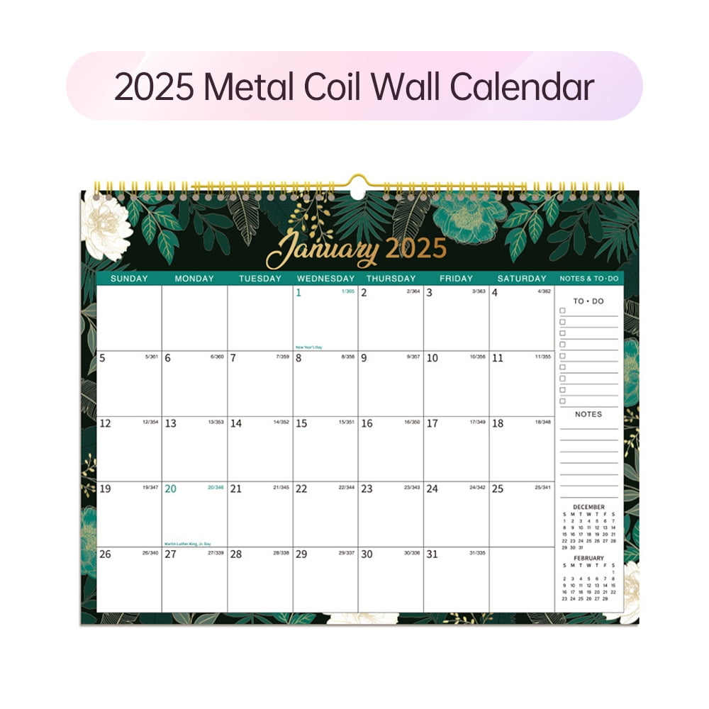 2025 Wall Calendar 12Months Hanging Calendar With Large Writing Blocks Suitable For Daily Monthly Daily Planner To Do List Agenda Schedule Organizer  Floral Design- 14.6x11.3in