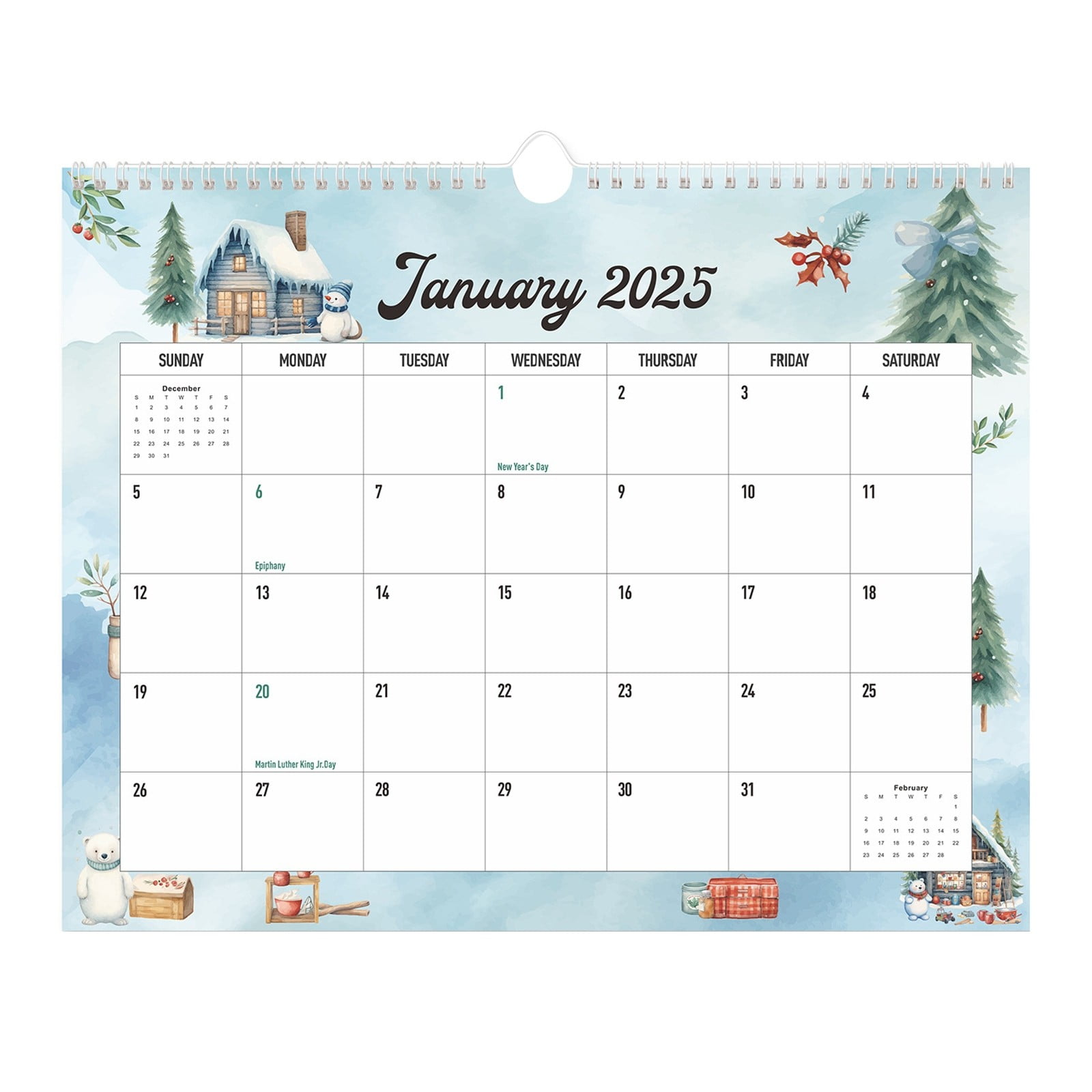 2025 Wall Calendar 18 Months Hanging Calendar from Jan. 2025 to Jun