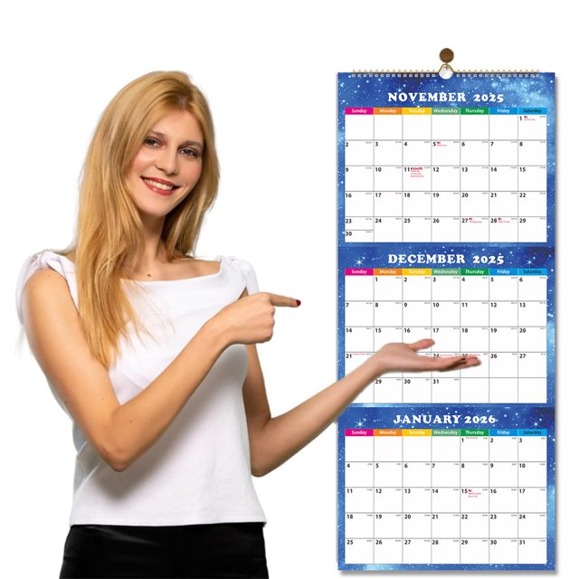 2025 Wall Calendar 3 Month Calendar 2025, Dec. 2024 Jan. 2026, 11