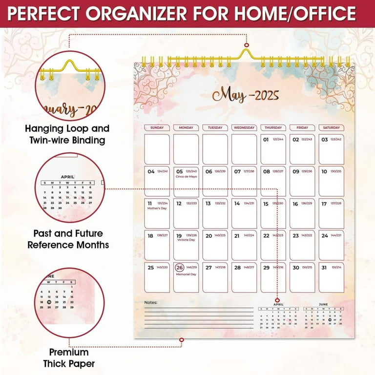2025 wall calendar - january 2025 to december 2025, 12 monthly hanging  calendar, 11.5