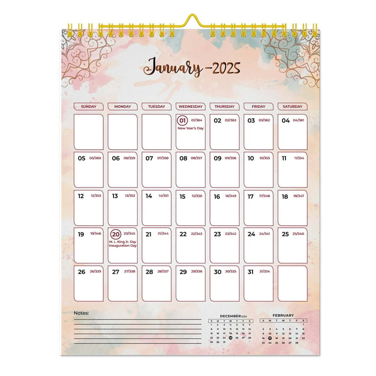 2025 Wall Calendar - January 2025 to December 2025, 12 Monthly Hanging Calendar, 11.5 2025-wall-calendar-january-2025-to-december-2025-12-monthly-hanging-calendar-11-5-x-14-8-walmart-com