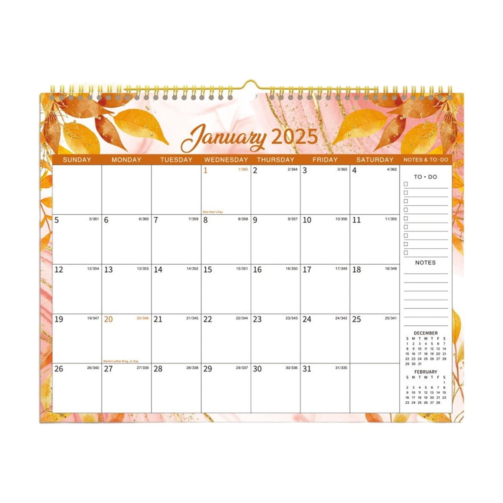 2025 Wall Calendar, Monthly Wall Calendar from January 2025 to June