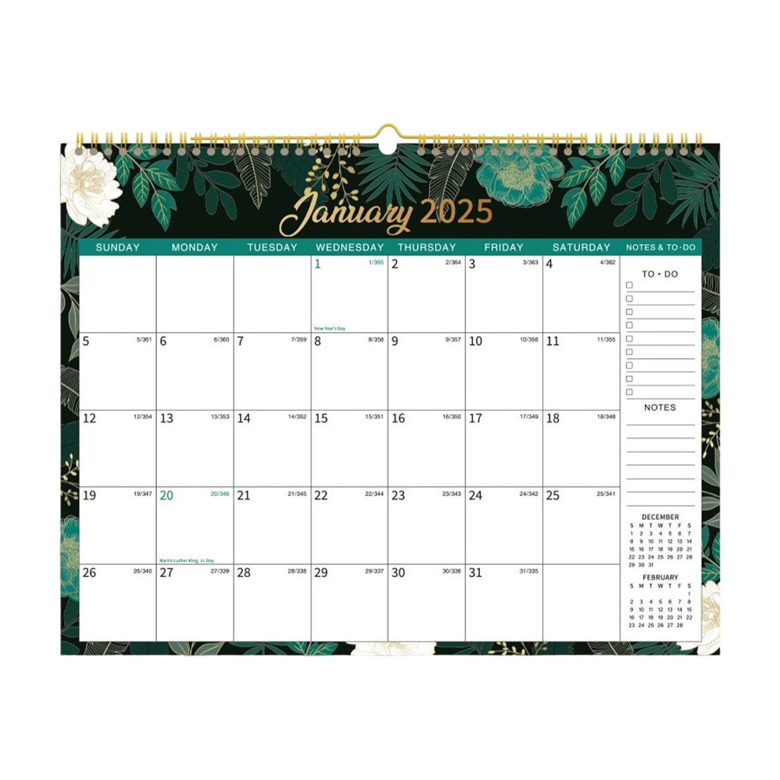 2025 Wall Calendar, Monthly Wall Calendar from January 2025 to June