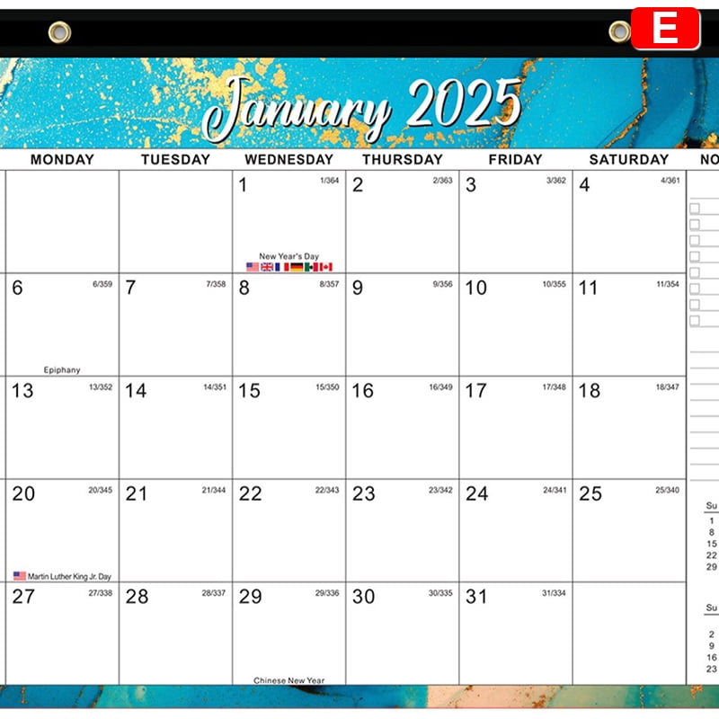 2025 Wall Calendar Monthly Daily Planner 18Month Schedule Organizer