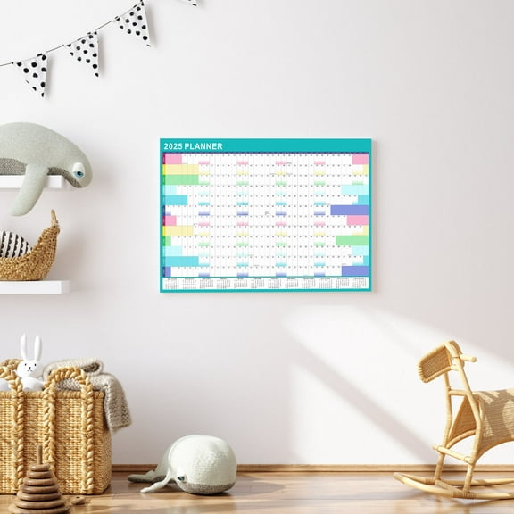 2025 Wall-Mounted Dry Erase Calendar Planner, Erasable Writable English Monthly Schedule Board for Home Office Organization and Family Planning