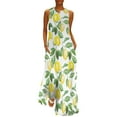 thumbnail image 1 of 2025 Watercolor Fruit Dress Lemons On Striped Print Party Maxi Dress Street Fashion Bohemia Long Dresses Graphic Vestido Big Size 5XL, 1 of 1