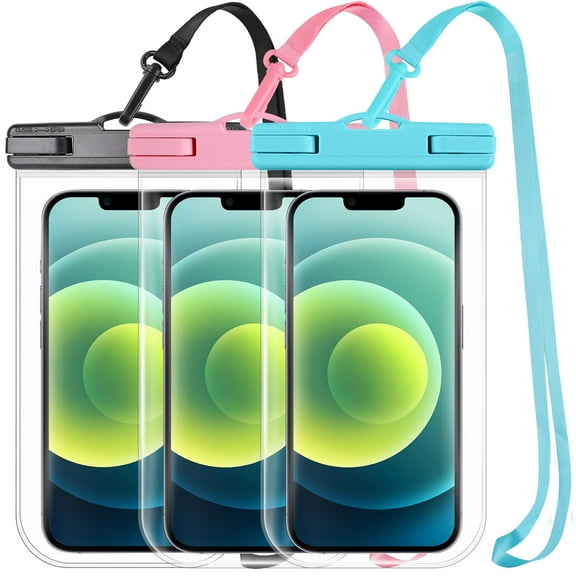 2025 Waterproof Phone Pouch: 3 Pack Cruise Ship Essentials Must Haves Dry Bag for Vacation Beach Travel Kayak Accessories, Water Proof Phone Case for iPhone 16 15 14 13 12 Pro Plus Max Galaxy