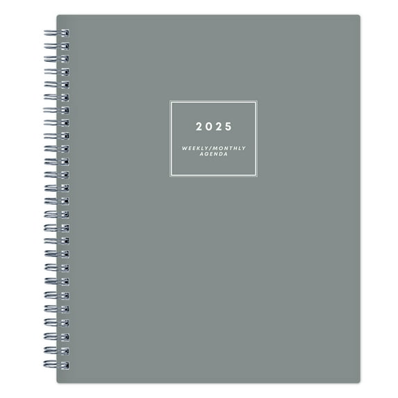 2025 Weekly Monthly Planner, 7x9, Blue Sky, Solid Slate Gray