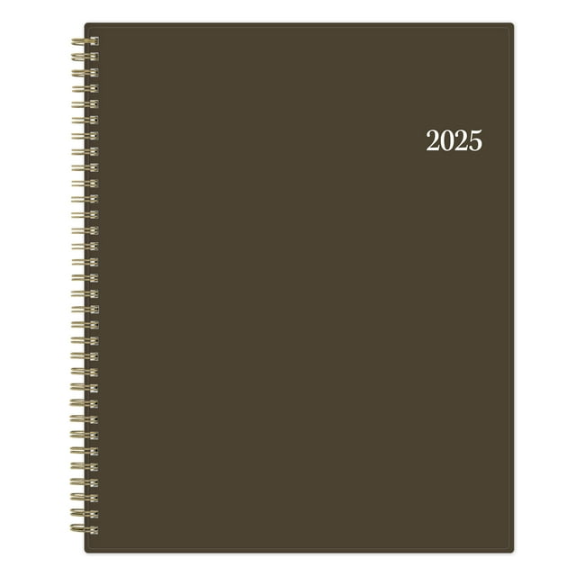 2025 Weekly Monthly Planner, 8.5x11, Blue Sky, Brown