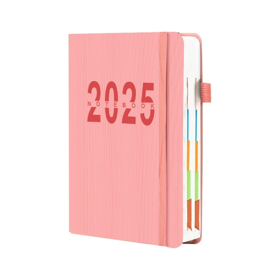 2025 Weekly and Monthly Planner, Pink Hardcover Schedule Book, Professional Organizer for Daily Task Management and Goal Tracking for Students