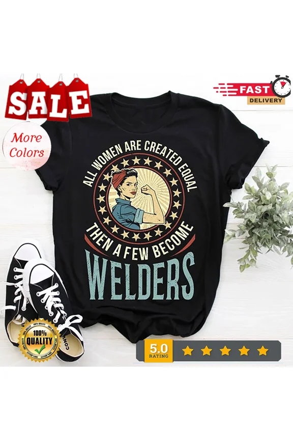 2025/Welder Women Welding Weld Job Vintage Retro Funny T-Shirt, Welders Gifts, B