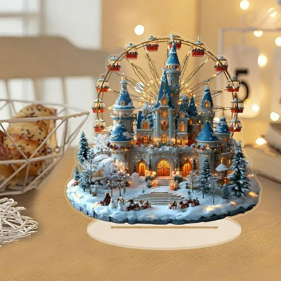 2025 Winter Castle Ferris Wheel - Heirloom Acrylic Christmas Decor with Interchangeable Scenes | Numbered Collector's Edition for Family Traditions