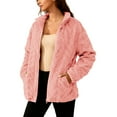 thumbnail image 1 of 2025 Fall Winter Fleece Jacket for Women Zipper Stand Collar Casual Coats Long Sleeve Warm Outwear with Pockets, 1 of 9