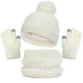 thumbnail image 1 of 2025 Winter Hat Gloves Hunting Gear Scarf Set Girls Toddler Hats Boys 6-12 Months Children Hats with Pom Knit Neck Warmer Gaiter Hate Mittens, 1 of 3