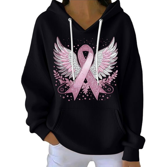 2026 Winter Hoodie Black Hoodie Long Sleeves Round Neck Full Zip Hoodie Angel Fashion Clothes Loungewear Hoodie(S)