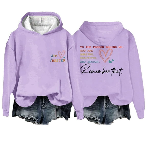 2025 Winter Hoodie Purple Hoodie Long Sleeves Round Neck Christian Hoodies for Women Express Love Y2K Hoodie Gift Idea Hoodie(S)