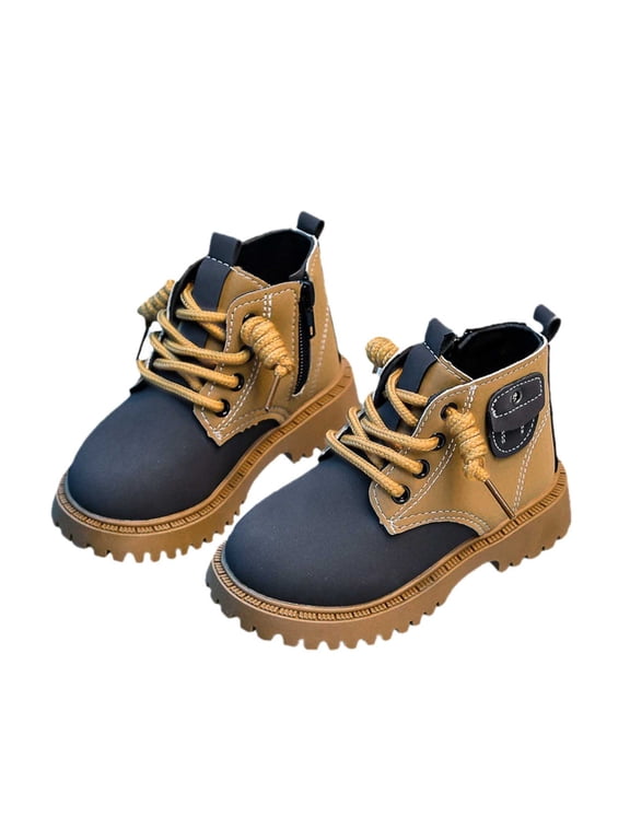 2025 Winter New Boys British Bootsable Versatile Children Light Up Rain Boots for Toddler Side Zipper Short Boots