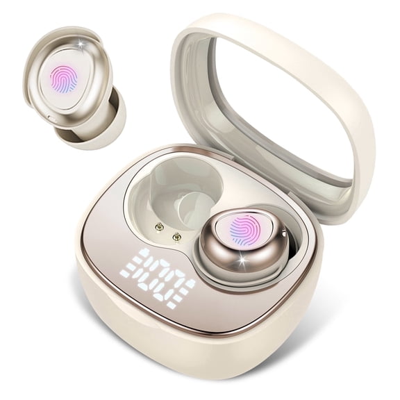 Sleep Earbuds, Bluetooth 5.4 Headphones, Ultra-Mini Wireless Earbuds for Side Sleepers, Hi-Fi Stereo 3D Bass Noise Cancelling Wireless Headphones, 53H Playtime with IP7 Waterproof LED Ear Buds, USB C