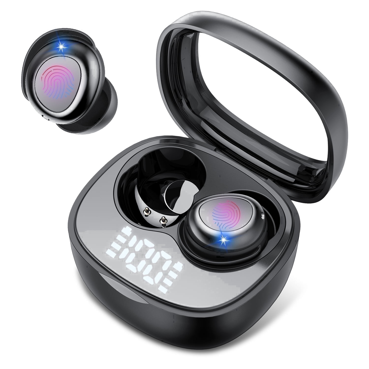 Sleep Ear Buds, Bluetooth 5.4 Ultra-Mini Sleep Earbuds for Side Sleepers, Hi-Fi Stereo 3D Bass Noise Cancelling Wireless headphones, 53H Playtime with IP7 Waterproof LED Earphones, USB C