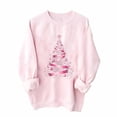 thumbnail image 1 of 2025 Women Christmas Tree Print Sweatshirt Casual Long Sleeve Crew Neck Christmas T Shirts Top, 1 of 4