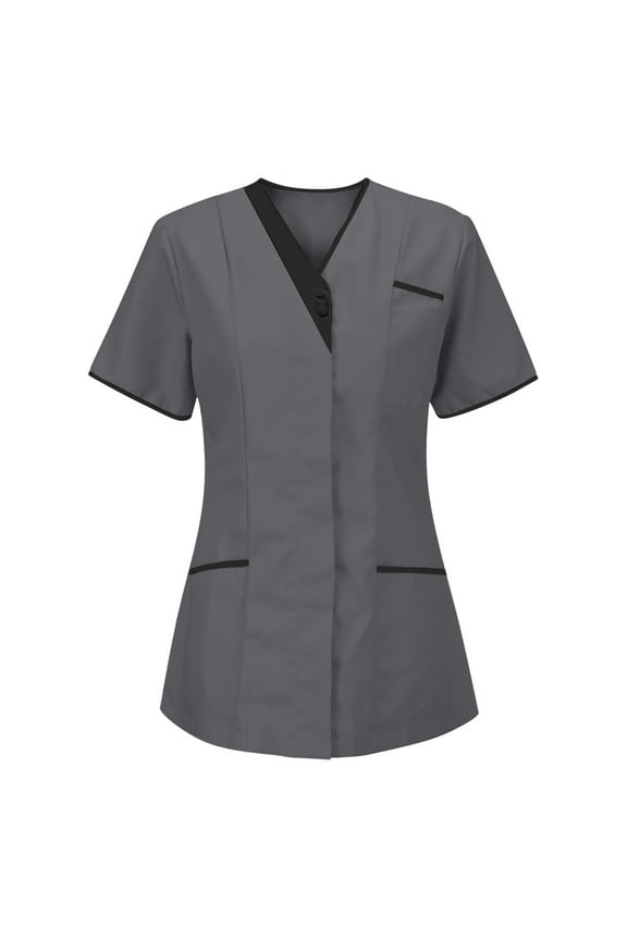 2025 Women Nursing Scrubs Tops Housekeeping Cleaning Uniforms Clothes for Women Short Sleeve Stretchy Scrub Top
