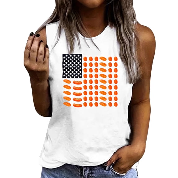 2025 Women's American Flag Tank Top - Vintage Patriotic July 4th Sleeveless Shirt | USA Basketball Fan Team Apparel