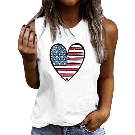 2025 Women's American Flag Tank Top - Vintage Patriotic July 4th Sleeveless Shirt | USA Basketball Fan Team Apparel