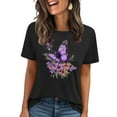 thumbnail image 1 of 2025 Women's Boho Floral Print T-Shirt - Short Sleeve Cotton Crew Neck Top | Loose Casual Summer Graphic Tee with Vintage Style, 1 of 4