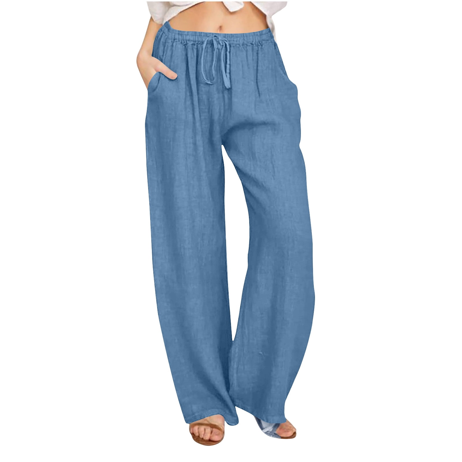 Aligne Women’s LB Lucia Knitted Denim Trousers Navy Cotton Size Large