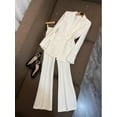 thumbnail image 1 of 2025 Women's One-Button Blazer and Flared Pants Suit Set Office Professional Attire Formal Business Workwear Elegant Suit, 1 of 5