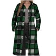 thumbnail image 1 of 2025 Women's Plus Size Long Flannel Plaid Shacket Jacket Oversized Button Down Coats Shirts with Pockets, 1 of 4