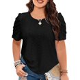 thumbnail image 1 of 2025 Women's Plus Size Tops Short Sleeve Tops for Women Crew Neck Shirts Casual Blouse Loose Tees, 1 of 6