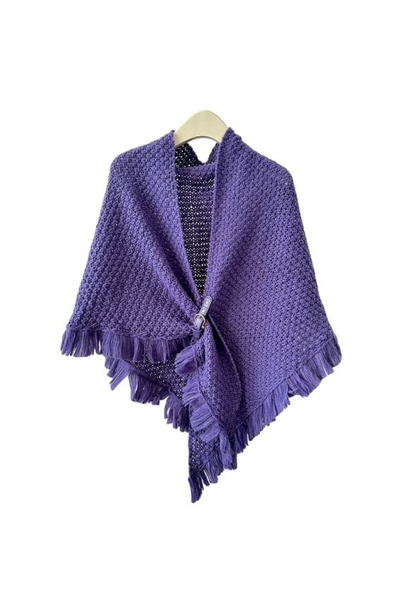 Winter Shawl Wraps Women Knitted Shawls and Wraps Cardigan Cape Wool Shoulder Top Sweater Shawl Scarf Purple Free