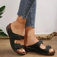 thumbnail image 1 of 2025 Women's Sandals Under $15, Xunlbb Women's Fashion Casual Spring New Beach Open Toe Thick Bottom Wedge Heels, 1 of 8