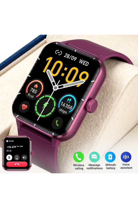 2025 Women's Smartwatch | 1.85" HD Display | Call Answer/Make & AI Voice | 110+ Sports Modes | Fitness Tracker | Purple | iOS & Android