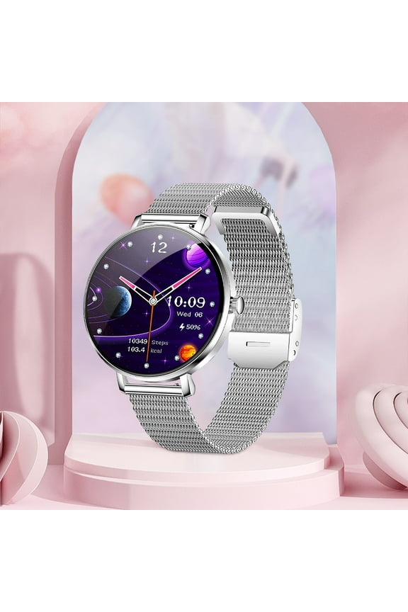 2025 Women's Smartwatch | AMOLED Spherical Screen | Bluetooth Calling | IP68 Waterproof | Full Touch Control | Long-Lasting Battery | Thin & Stylish Design